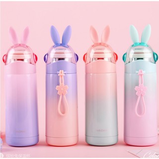 Bình giữ nhiệt tai thỏ cao cấp 2018 phong cách Hàn Quốc siêu dễ thương 350ml