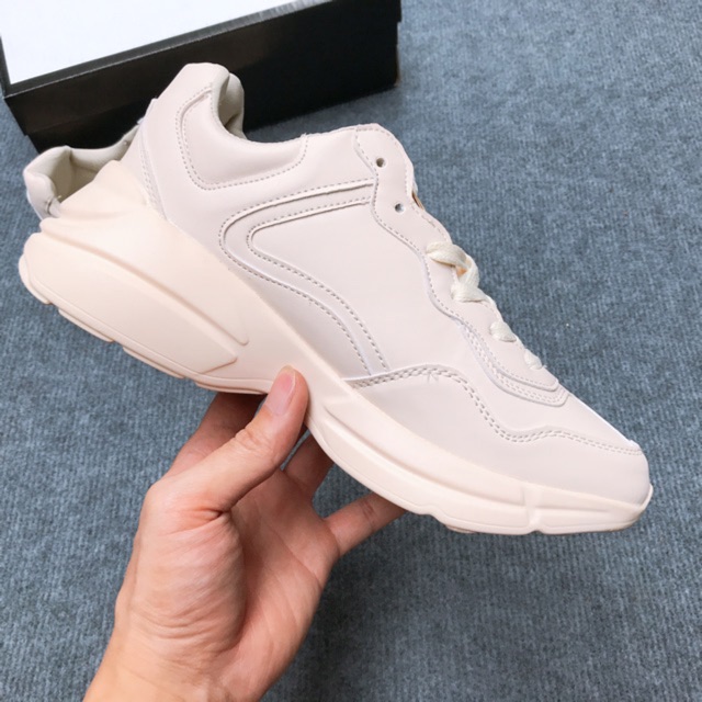 [TẶNG HỘP &amp; LỌ TẨY] GIÀY THỂ THAO NAM NỮ SNEAKER ULZZANG MÀU KEM, Gci NY đen, SIZE 36-43.   .