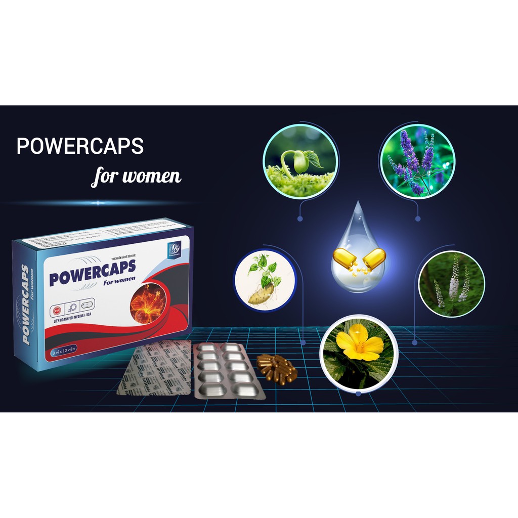 POWERCAPS for women - Giải pháp tăng cường sinh lý nữ, cân bằng nội tiết tố, giảm thiểu các triệu chứng tiền mãn kinh