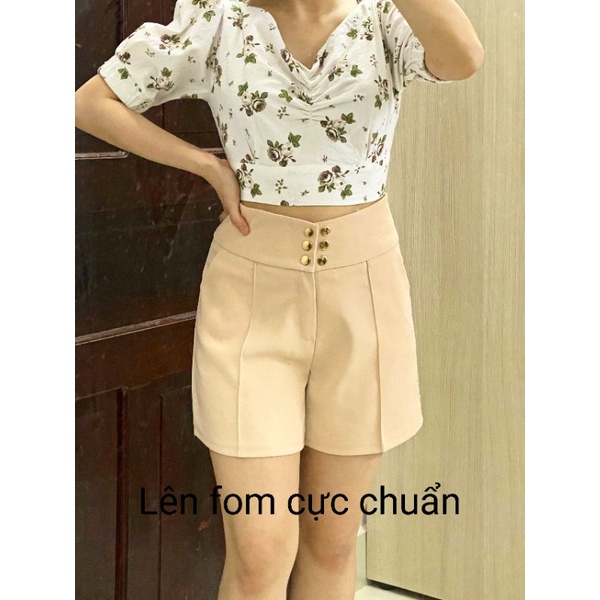 Quần short nữ cạp cao chất vải tuyết mưa mẫu mới nhất 2022