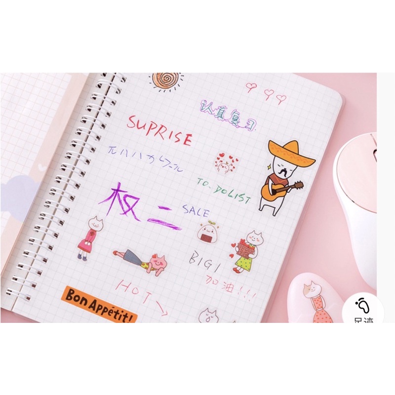 Set 6 tấm Sticker trang trí hoạ tiết hoạt hình siêu dễ thương