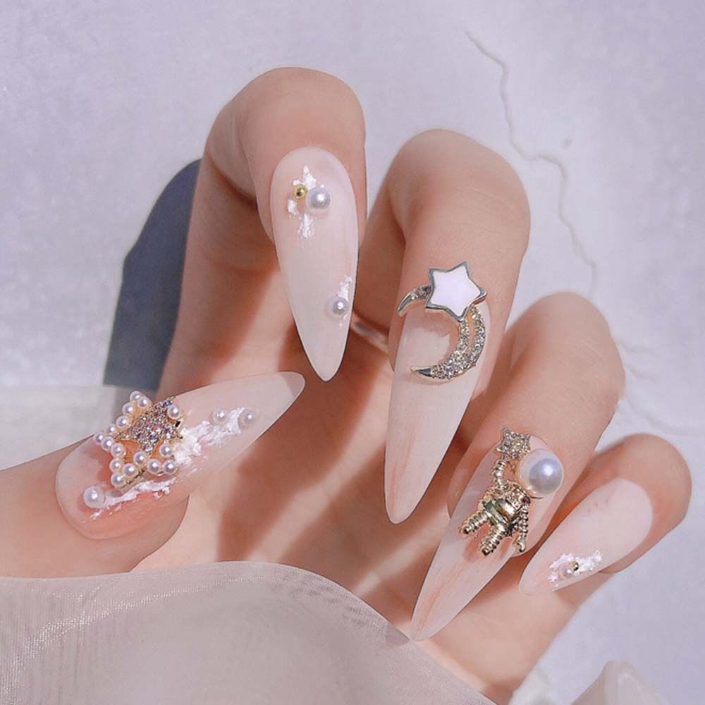 [Hàng mới về] Phụ kiện trang trí móng tay hình ngôi sao năm cánh 3D làm thủ công