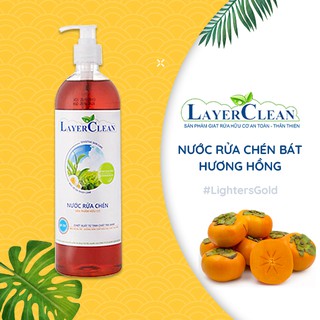 { TIN DÙNG } Nước Rửa Chén Bát Hữu Cơ Organic Hương Qủa Hồng 800ml Layer Clean Không Chứa Hóa Chất An Toàn Cho Da