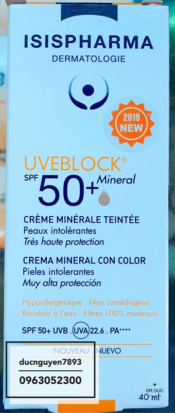 KEM CHỐNG NẮNG ISIS UVEBLOCK SPF50 MÀU DA