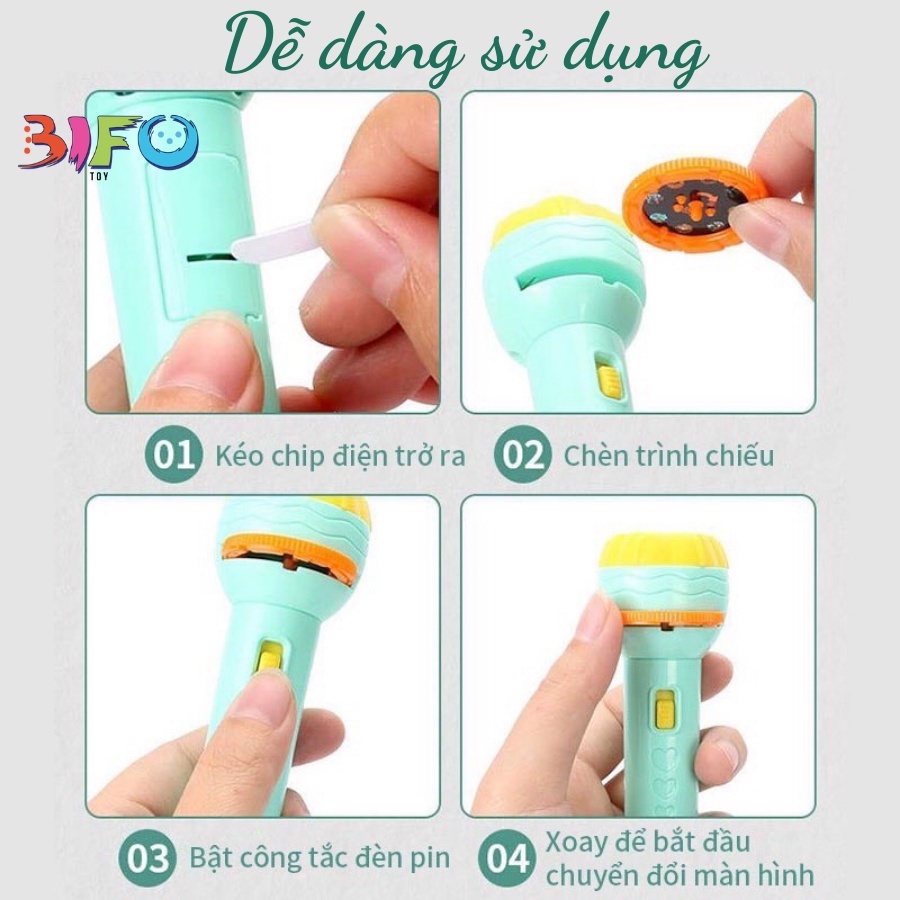 Đèn pin chiếu hình kể chuyện full bộ 80 hình đèn cho bé thoả thích khám phá