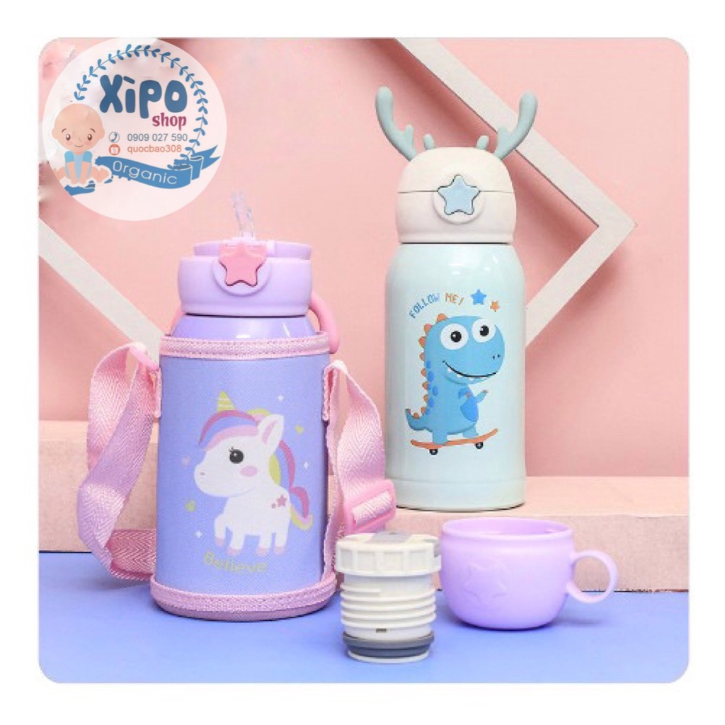 Bình Nước Uống Giữ Nhiệt Cho Học Sinh Và Bé Nhỏ 500ml