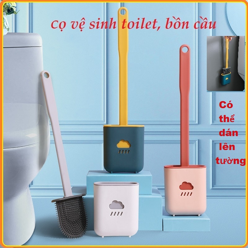 Cọ Vệ Sinh Toilet, Bồn Cầu, Nhà Tắm Bằng Silicon Có Dán Tường.