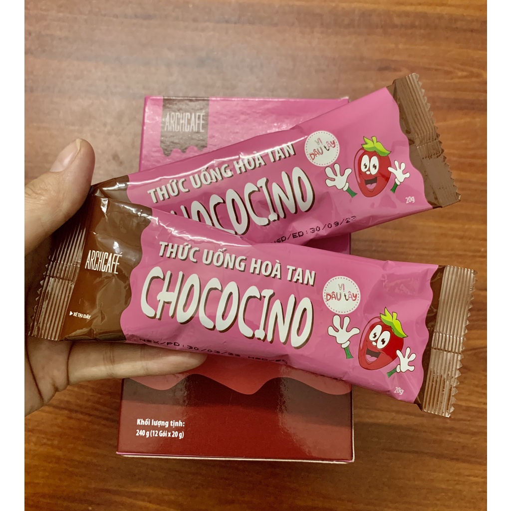 THỨC UỐNG HÒA TAN CHOCOCINO VỊ CHOCOLATE DÂU THƠM NGON