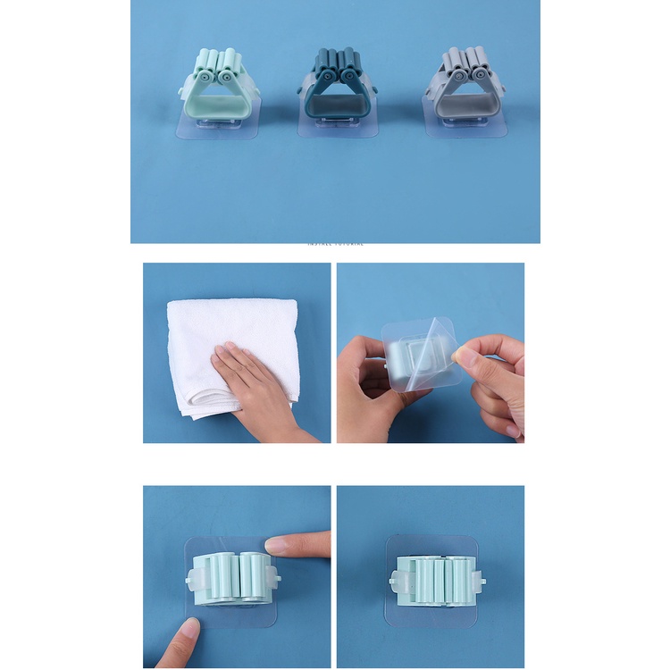 Móc Dán Tường Kẹp Giữ Chổi - Móc dán tường giữ cây lau nhà / treo chổi chịu lực tốt không thấm nước