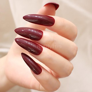 Bộ 24 móng tay giả hình bầu dục dài với đầu nhọn độc đáo