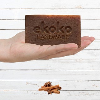 Xà phòng thiên nhiên Quế thơm thư giãn, lâu hao với Bột Quế - Ekoko handmade soap Relieving Cinnamon 100g
