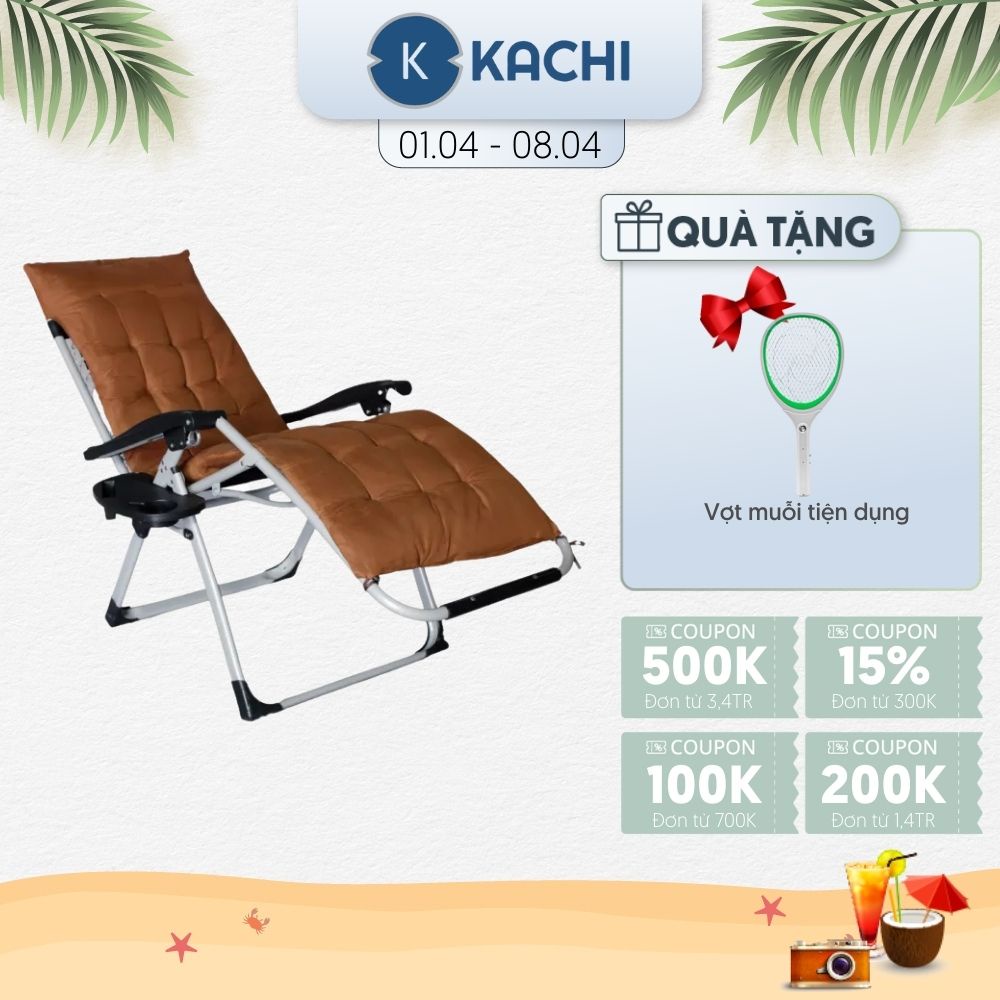 Ghế Xếp Thư Giãn Kachi Kèm Nệm Nâu MK232