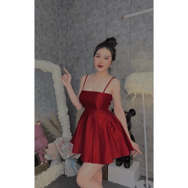 ĐẦM XÒE NỮ 2 DÂY CÓ MÚT NGỰC KÈM QUẦN LÓT TRONG KHÔNG LO BỊ LỘ PU