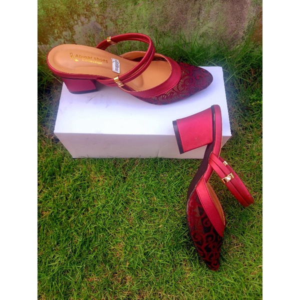 Giày Sandal Cao Gót Họa Tiết Thổ Cẩm Cho Nữ