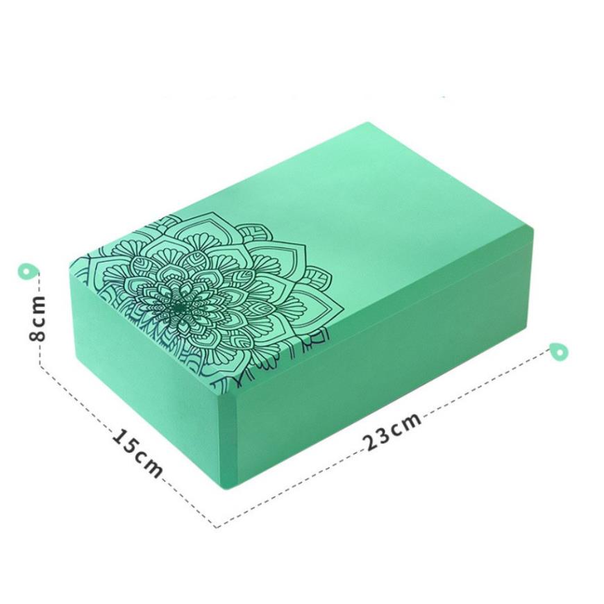 Gạch tập yoga xốp Eva nặng 200g in hoa mandala - Yoga blocks  BN