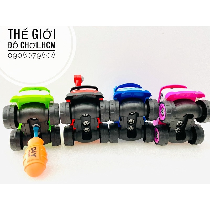 [MẪU MỚI- CHẤT LƯỢNG] Đồ chơi lắp ráp xe robocar poli công trình 4 chiếc kèm tua vít dành cho bé thích chơi lắp ráp xe.