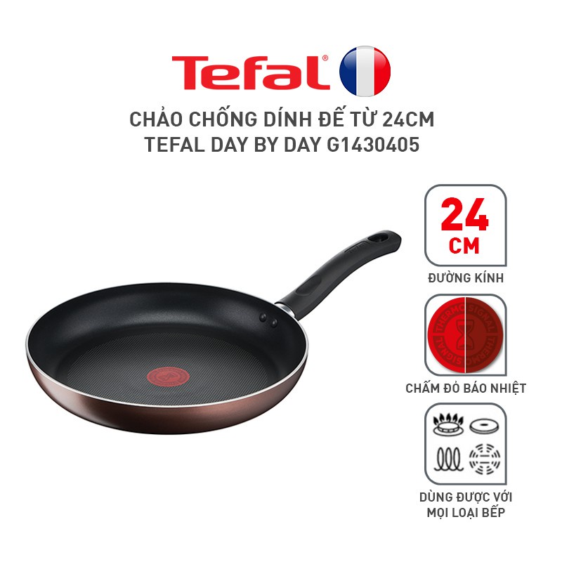 Combo Tefal Day By Day Chảo chiên 24cm &amp; Nồi 20cm &amp; Chảo xào 26cm