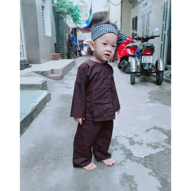 Bộ bà ba nâu cho bé
