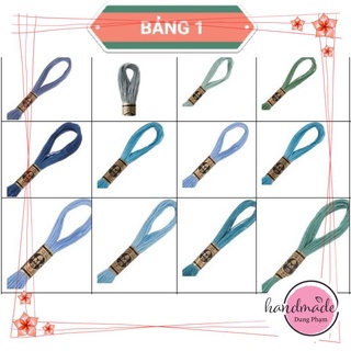 BẢNG 1 [ Giá 6 sợi dài 1m2] CHỈ COTTON THÊU TRANH CHỮ THẬP LOẠI ĐẸP DAI SỢI KHÔNG XÙ