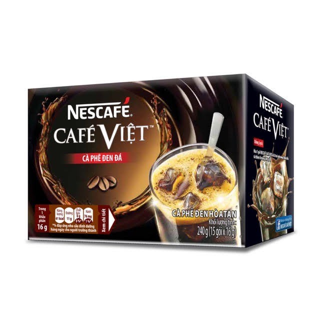 Cà Phê Đen Đá Nescafe Cafe Việt - 16g x 15 gói