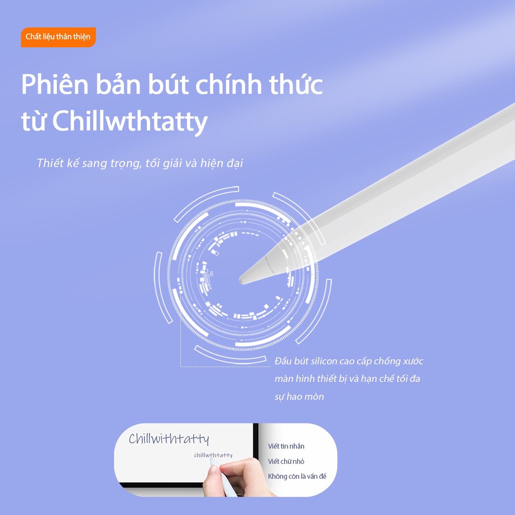 Bút Cảm Ứng CWT PENCIL 2.0 cho các dòng ipad từ 2018 (Tặng kèm ngòi bút thay thế trị giá 100k)