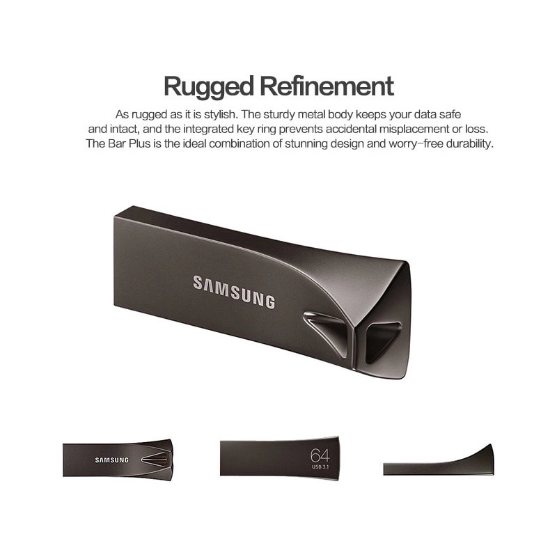 Samsung USB 3.1 Ổ đĩa flash BAR Plus Traveler Stick Pen Memory 16 / 32GB 64GB 128GB Máy tính 256GB 1TB 2TB