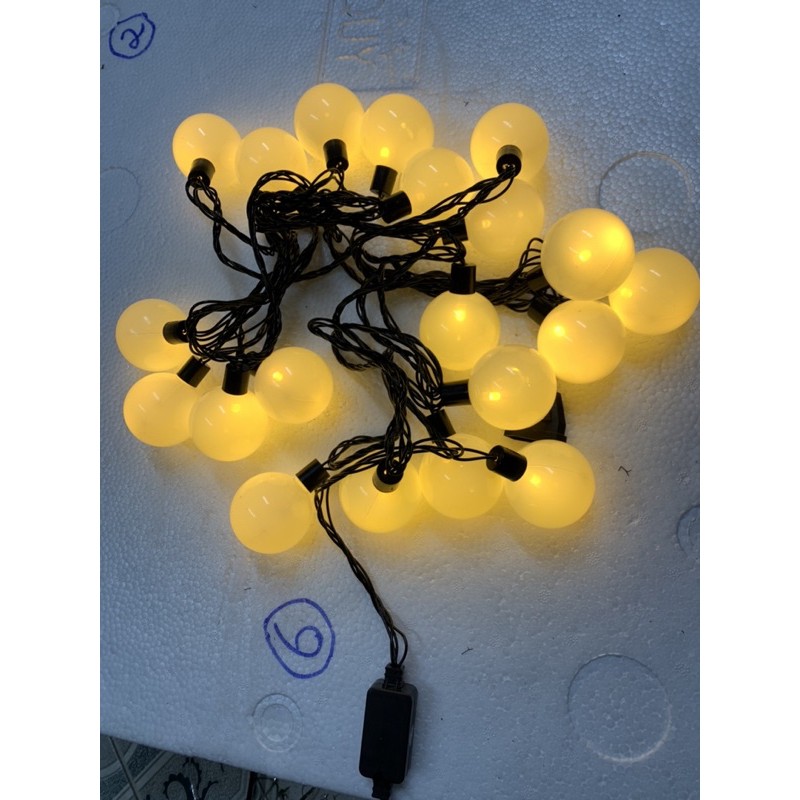 Bộ bóng đèn tròn lớn 20 bóng, 5,5m trang trí cây thông noel