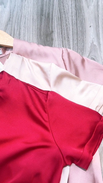 Sơ mi lụa V cộc tay nhiều màu | BigBuy360 - bigbuy360.vn