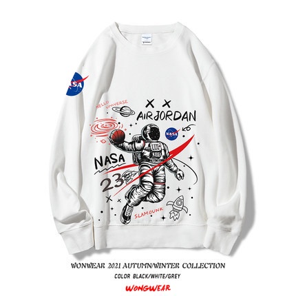Áo Hoodie Cotton Dày Tay Dài In Hình Phi Hành Gia NASA Dành Cho Cặp Đôi