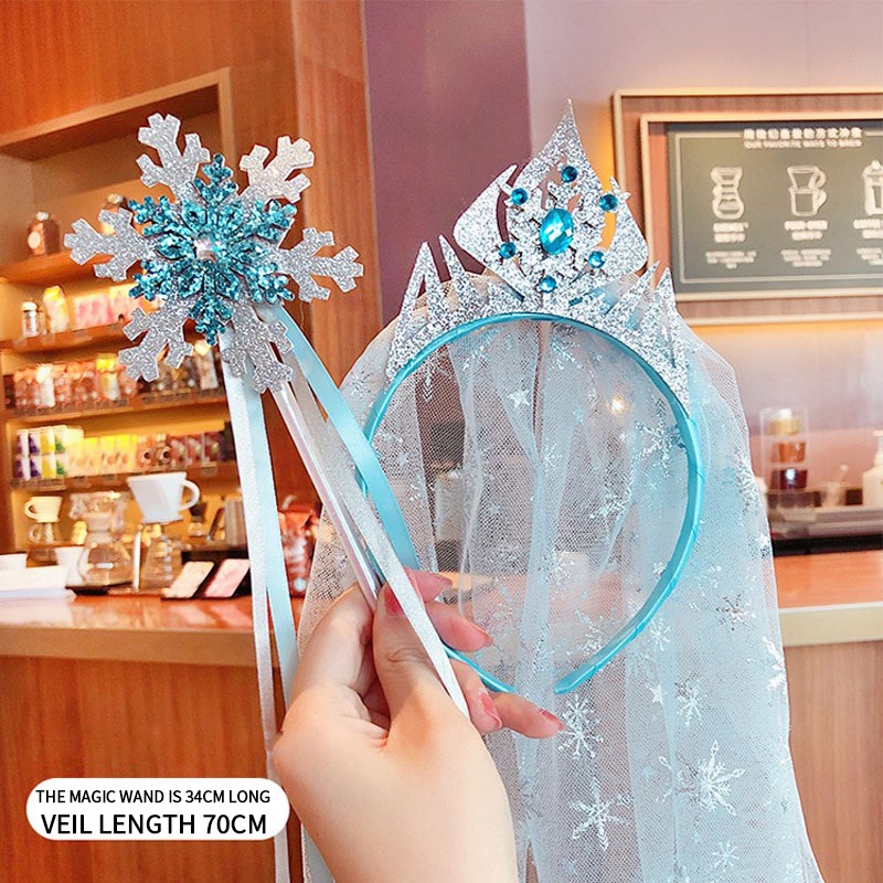 Bộ Phụ Kiện Tóc Gồm Đũa Thần Và Mạng Che Mặt Dài Làm Quà Sinh Nhật AKKU