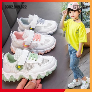 Giày Sneaker Lưới Thoáng Khí Cho Trẻ Em Hoa Cúc Dễ Thương Năng Động Đế Chống Trơn Trượt Size 27-36 - G12722