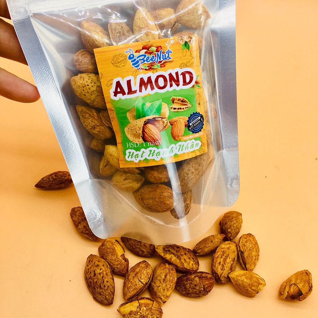 (100g) Hạnh Nhân (RB) Rang Bơ Vỏ Mỏng - Nhập Khẩu Mỹ - Dễ Tách Vỏ - Đồ ăn vặt Healthy BeeNut