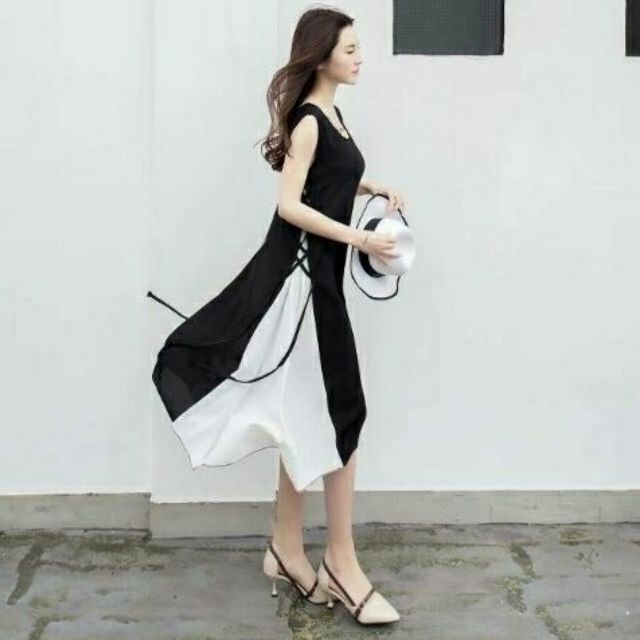 Đầm váy đen phối trắng Fly dress