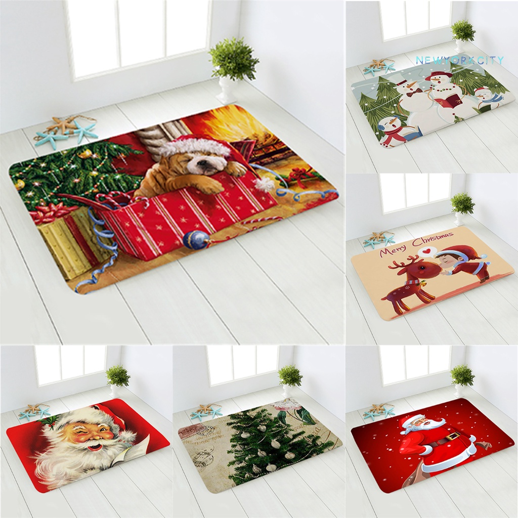 Thảm Chùi Chân Họa Tiết Giáng Sinh Thấm Hút Nước Thoải Mái