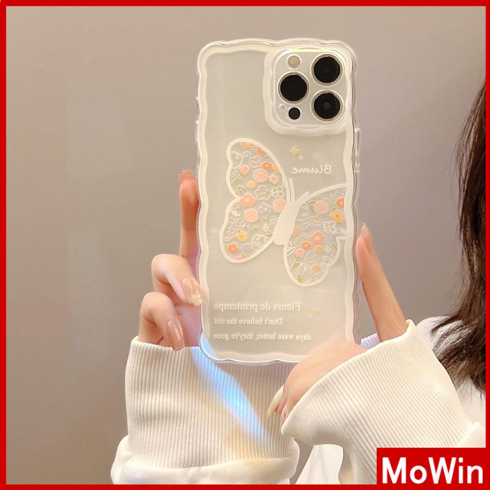 Ốp Điện Thoại Silicon Mềm Trong Suốt Chống Sốc Chống Trượt In Hình Bướm Cho iPhone 13 Pro Max 12 Pro Max 11 7 Plus