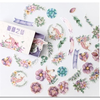 Hộp 40 stickers miếng dán trang trí sổ tay