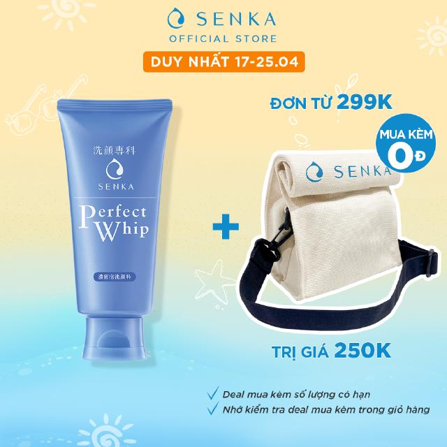 Sữa Rửa Mặt Chiết Xuất Tơ Tằm Senka Perfect Whip 120G