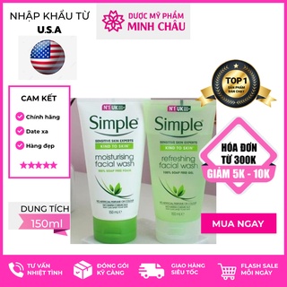 Sữa rửa mặt simple kind to skin cho da thường/ dầu và sữa rửa mặt simple moisturising cho da khô - Sữa rửa mặt simple