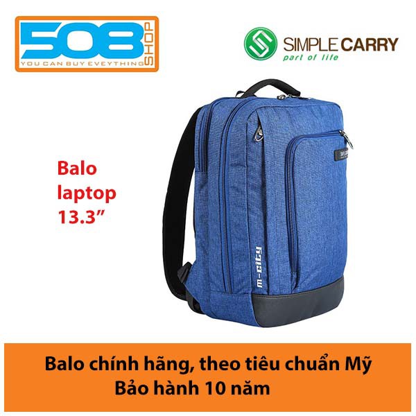 Balo Laptop SimpleCarry M-City (Xanh đậm) cho laptop 13.3" – Bảo hành chính hãng 10 năm