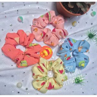 🥝🍉 Cột tóc vải Scrunchies in họa tiết trái cây