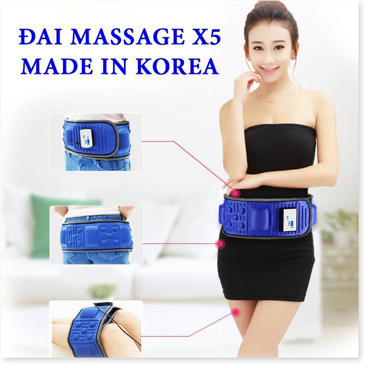 Đai giảm mỡ bụng SALE ️ Đai massage bụng tích hợp pin với 3 chế độ rung khác nhau, tạo cơ, giảm mỡ bụng 2519