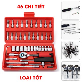 [FREESHIP] BỘ DỤNG CỤ SỬA CHỮA ĐA NĂNG 46 CHI TIẾT - HỘP DỤNG CỤ MỞ BULONG ỐC VÍT SỬA CHỮA Ô TÔ XE MÁY -  BỘ 46 MÓN