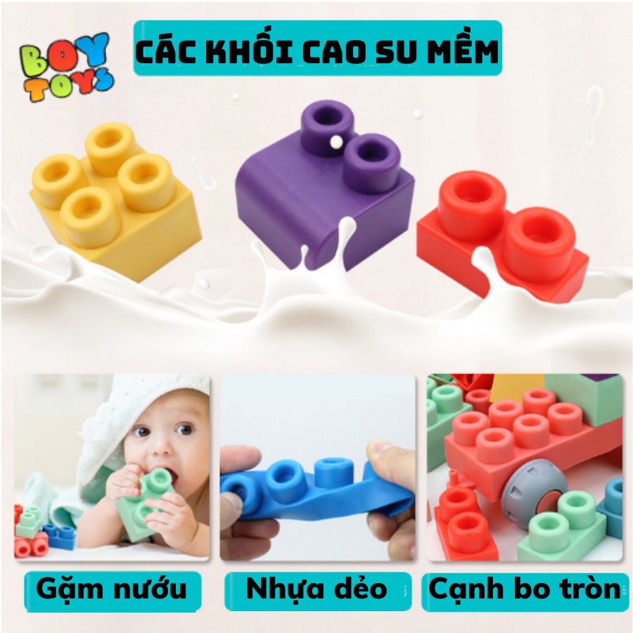 Đồ chơi xếp hình cao su mềm 20 miếng ghép lớn cho bé lắp ghép dễ dàng kích thích trí thông minh