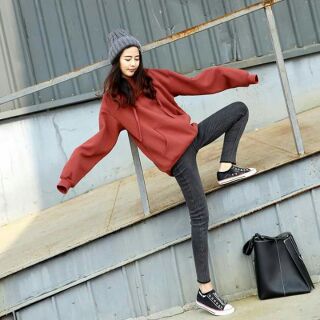Áo hoodie nỉ bông cam đất