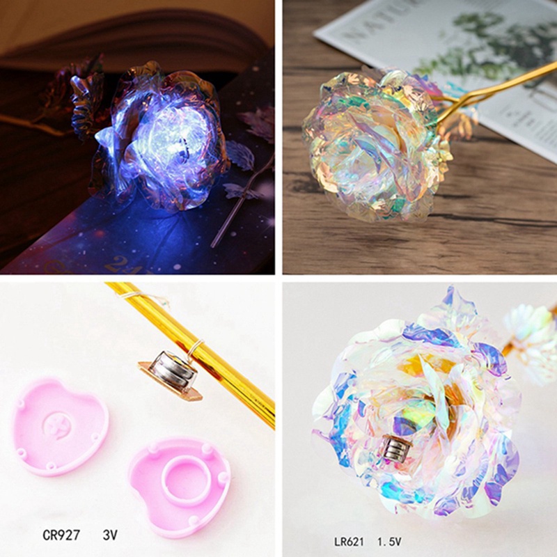 Hoa Hồng Vàng 24K Có Đèn LED Phát Sáng Galaxy Cho Ngày Lễ Tình Nhân