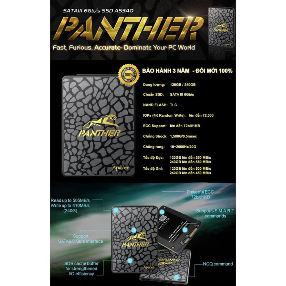 [ Cài Win FREE ] Ổ cứng SSD 240gb Apacer Panther AS340 | BigBuy360 - bigbuy360.vn