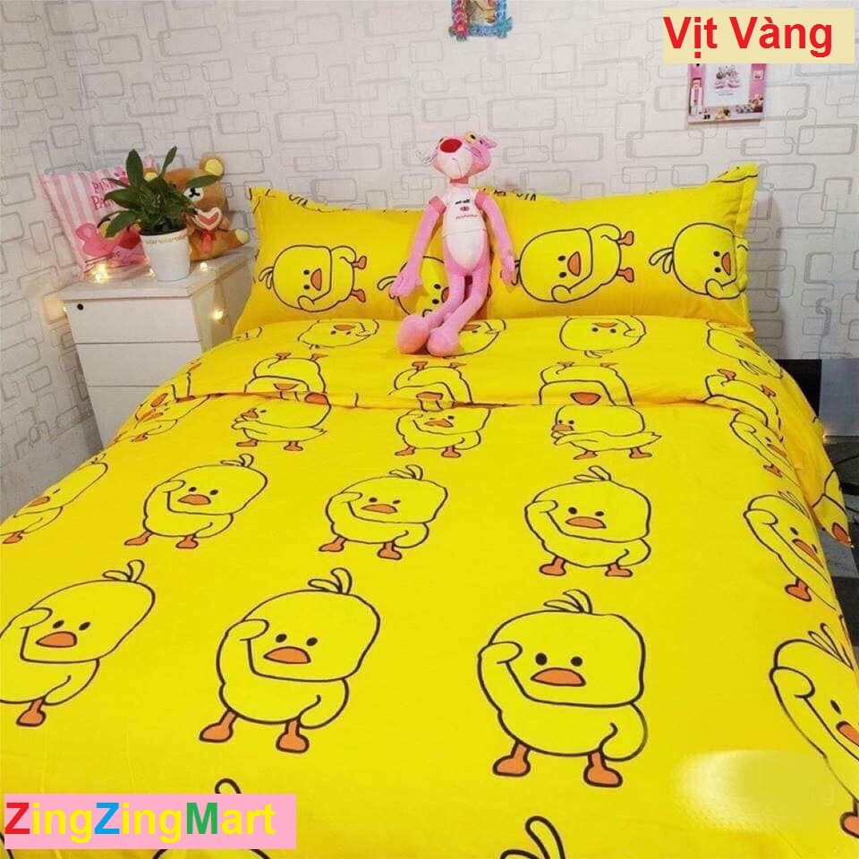 Bộ ga gối VỊT VÀNG siêu đẹp chất Poly cotton m2/m6/m8 (Được chọn mẫu thêm)