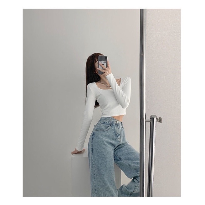 QUẦN JEANS NỮ ỐNG XUỐNG CẠP CHÉO HOTREND HÀNG ĐẸP Q540 SUTANO