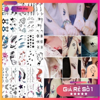 [Hottrend 2020] Combo 30 Hình Xăm Dán Flash tatoo Xăm Nước stickers phong cách Hàn Quốc đẹp dễ thương siêu cute giâ rẻ p