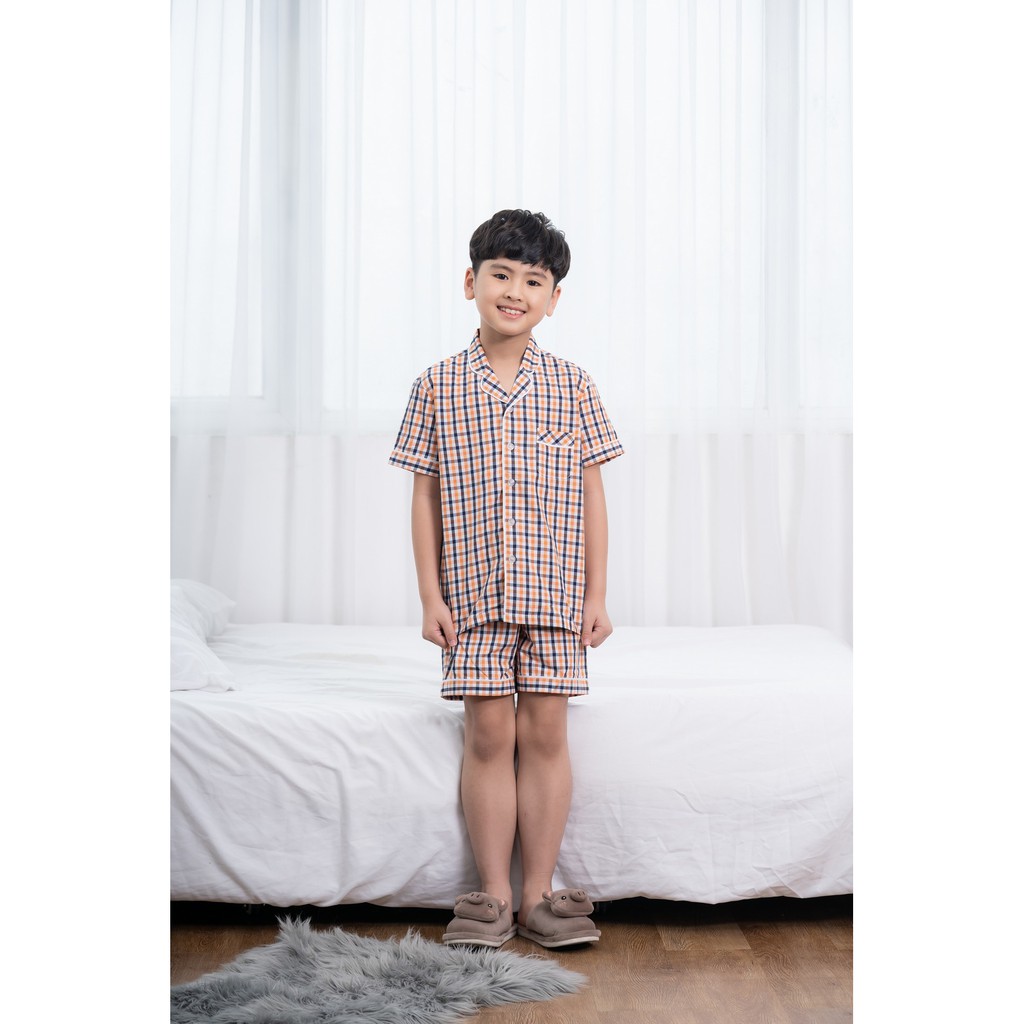 Bộ pijama cotton bé trai cộc tay Việt Thắng B63.2003 - Chất liệu mềm mại, thoải mái vận động